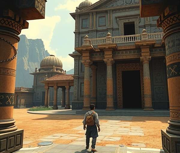 Holy Ground Adventure Temple Exploration Holy Ground Adventure gameplay showing character exploring ancient temple